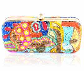 Vogue Crafts and Designs Pvt. Ltd. manufactures Multicolor Designer Clutch at wholesale price.